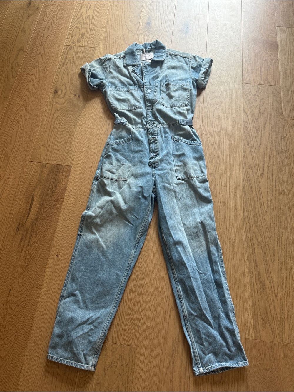 pistola Light Blue Denim Utility Jumpsuit
